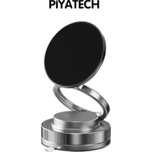 Piyatech Çok Amaçlı 360° Dönebilen Mıknatıslı Araç Içi ve Masaüstü Vantuzlu Telefon Tutucu