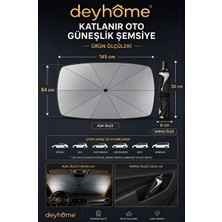 Solvéra Oto Ön Cam Güneşlik Şemsiyeli Koruma Perdesi Oto Güneşlik Perde