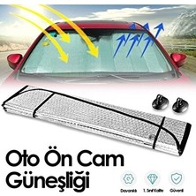 Solvéra Metalize Ön Cam Güneşliği, Parlak Güneş Koruyucu Oto Güneşlik Perde