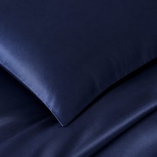 Qua Home Auren 400 T.c. Pamuk Saten Çift Kişilik Nevresim Lacivert