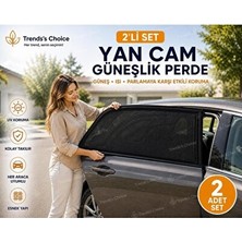 Solvéra Esnek Yan Cam Güneşlik Seti - Uv ve Güneş Koruyucu Oto Güneşlik Perde 2 Adet