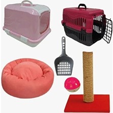 Solvéra Pembe Renkli Başlangıç Seti ile Kedi Bakımını Keyfe Dönüştürün Kedi ve Köpek Yatağı