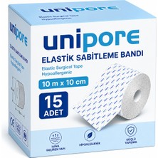 Unipore Elastik Sabitleme Bandı Esnek Flaster 10M×10CM (15 Adet)