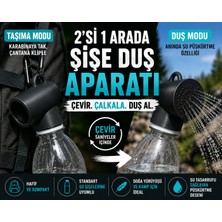 Print Zone Taşınabilir Şişe Duş Başlığı | Pet Şişe Duş Aparatı | Kamp Duşu | Doğa Yürüyüşü ve Kamp Için Su Püskürtücü | Seyahat Duş Aparatı