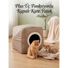 Solvéra Çok Fonksiyonlu Kare Kedi ve Köpek Yatak, Çok Amaçlı Tasarım Kedi ve Köpek Yatağı