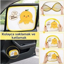 Solvéra Sevimli Civciv Desenli Yan Cam Perdesi, Güneşten Koruma ve Estetik Sağlar