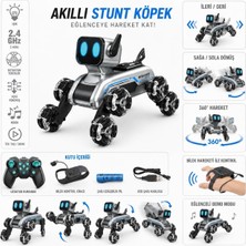 Mj Toys Oyuncak 2.4 Ghz Uzaktan ve Bilekten Kumandalı Şarjlı 8 Teker Akrobat Robot Köpek Müzikli ve LED Işık Oyuncak Robot Köpek Araba 25 cm