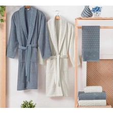 Schafer Home Rosinda Bornoz Havlu Seti 6 Parça Indigo Krem