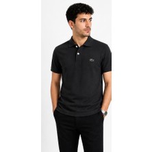 Lacoste  Polo Yaka  Siyah Regular Fit Paris  Metal  Logo