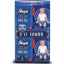 Sleepy Jeans Külot Bez 3 Beden Midi 2'li Jumbo 68 Adet