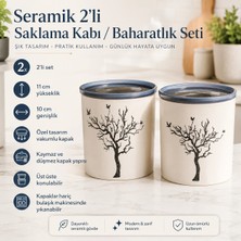 PratikBir 2'li Seramik Saklama Kabı / Baharatlık Seti