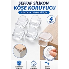Solvéra Şeffaf Silikon Köşe Koruyucu, Masa ve Mobilya Kenar Güvenliği Koruyucu ve Kilit