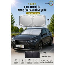 Solvéra Hatchback Uyumlu Katlanabilir Ön Cam Güneşliği, Saklama Kılıflı ve Koruyucu