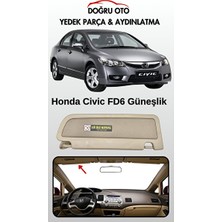Solvéra Honda Civic Fd6 Ön Sol Güneşlik, Bej Renkli Oto Güneşlik Perde