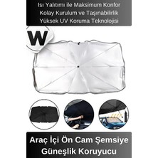 Solvéra Gümüş Renk Uv Dayanıklı Ön Cam Güneşlik Şemsiye Koruyucu Oto Güneşlik Perde