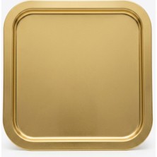 Piyatech Dekoratif Metal Tepsi Gold Renk Modern Sunum Tepsisi