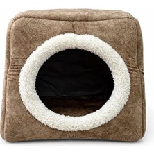 Solvéra Kedi ve Köpekler Için Çok Fonksiyonlu Bej Yatak, 42X42X23CM Kedi ve Köpek Yatağı