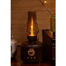 Knittingtr Maison Luré Kamp ve Dış Mekanlar Için Nostaljik Gaz Lambası ve Bluetooth Hoparlör Masa ve Gece
