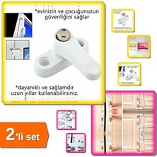Solvéra Çocuk Güvenlik Kilidi Seti, Çelik ve Pvc Kapı Emniyet Kilidi Koruyucu ve Kilit