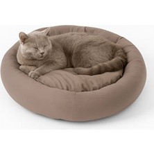 Solvéra Ergonomik Pofuduk Simit Yatak - Yumuşak ve Destekleyici Uyku Alanı Kedi ve Köpek Yatağı