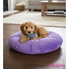 Solvéra Yumuşak Yuvarlak Köpek ve Kedi Yatağı 80 Cm, Yıkanabilir Minder Kedi ve Köpek Yatağı
