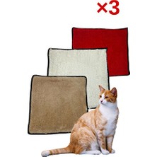 Solvéra Peluş Kedi Halısı, Kulübe Içi Pofuduk Konfor Kedi ve Köpek Yatağı 40X40 cm