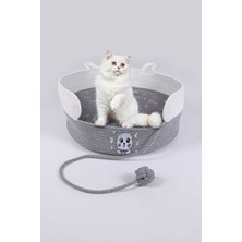 Solvéra Hasır Kedi Yatağı - 40CM Çapında Jüt ve Pamuk Kordon ile Şık Tasarım Kedi ve Köpek Yatağı