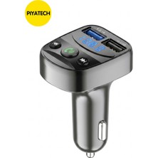 Piyatech Bluetooth Araç Kiti Fm Transmitter ve 2.1A Hızlı Şarj Cihazı - Eller Serbest Görüşme