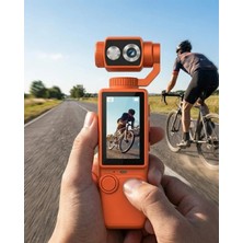 Aesco 4K Video Çekim Özellikli Gimbal Kamera 180 Derece Dönebilen Lens Stabil Çekim
