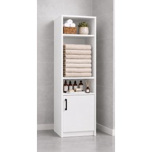 Noiss Home Decor Duru Beyaz Çok Amaçlı Raflı Kiler Banyo Mutfak Çamaşır Odası Dolabı