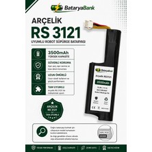 BataryaBank Arçelik Rs 3121 Uyumlu Robot Süpürge Bataryası 10.8V / 11.1V 3500MAH Li-Ion Şarj Edilebilir Yüksek Kapasiteli Pil