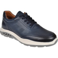 Pullman Hakiki Deri Erkek Spor Ayakkabı Sneaker MOD-5825   Lacivert