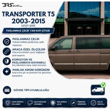 Servet Dizayn Oto Volkswagen Transporter T5 2003-2015 Uyumlu Uzun Şase Krom Yan Kapı Çıtası 7 Parça Paslanmaz Çelik