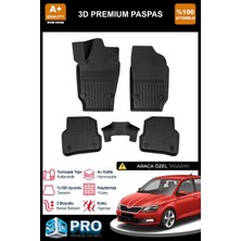 Nova Krom Skoda Fabia 3D Pro Havuzlu Paspas 2014-2020