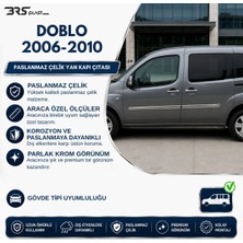 Servet Dizayn Oto Fiat Doblo Uyumlu 2006-2010 Krom Yan Kapı Çıtası 4 Parça Paslanmaz Çelik