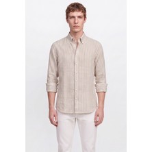 Altınyıldız Classics %100 Pamuk Comfort Fit Rahat Kesim Düğmeli Yaka Çizgili Gömlek