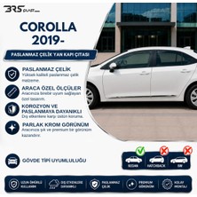 Servet Dizayn Oto Toyota Corolla Uyumlu 2019 ve Üzeri Krom Yan Kapı Çıtası 4 Parça Paslanmaz Çelik