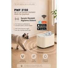Premier Wi-Fi ve Sensörlü Akıllı Otomatik Kedi Köpek Su Çeşmesi 2,5 L – Paslanmaz Çelik - Bpa Içermez - Pwf 3150 Petmate Flowsense Pro
