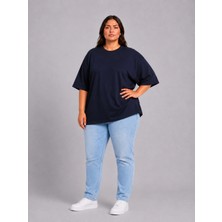 Limitless Wear Büyük Beden Kadın Basic Tshirt – Pamuklu Düz T-Shirt 3xl-6xl LMS26BTSK01