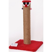 Solvéra Kırmızı Palyaço Temalı Tırmalama Kedi Evi, 60 cm Kedi Tırmalaması