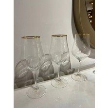 Schafer Tulipa Optik Ayaklı Kadeh 6 Parça-Altın