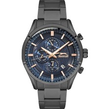 Slazenger Erkek Kol Saati Siyah Çelik Kordon Siyah Kadran 45MM Quartz Mekanizma Mineral Cam 10 Atm Su Geçirmez Paslanmaz Çelik