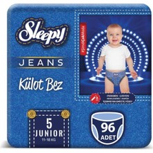 Sleepy Jeans Külot Bez 5 Numara Junior 4'lü Jumbo  96 Adet 11-18 kg