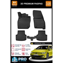 Nova Krom Vw Golf 8 Otomatik 3D Pro Havuzlu Paspas 2020 Üzeri