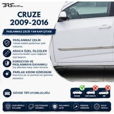 Servet Dizayn Oto Chevrolet Cruze Uyumlu 2009-2016 Krom Yan Kapı Çıtası 4 Parça Paslanmaz Çelik