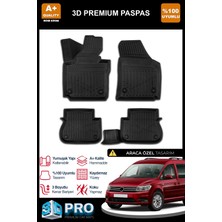 Nova Krom Vw Caddy 3D Pro Havuzlu Paspas 2015-2020