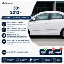 Servet Dizayn Oto Peugeot 301 Uyumlu 2013 ve Üzeri Krom Yan Kapı Çıtası 4 Parça Paslanmaz Çelik