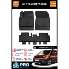 Nova Krom Peugeot Rifter 3D Pro Havuzlu Paspas 2019 Üzeri