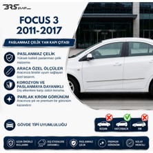 Servet Dizayn Oto Ford Focus 3 Uyumlu 2011-2018 Krom Yan Kapı Çıtası 4 Parça Paslanmaz Çelik