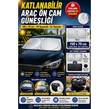 Solvéra 150X70 cm Katlanabilir Siyah Gümüş Oto Güneşlik Perde